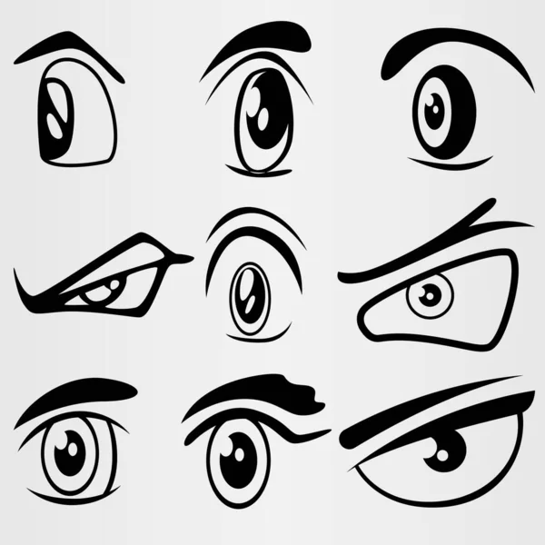 Conjunto Nueve Ojos Pintados Varios Estilos Rendimiento Conjunto Para Diversos — Archivo Imágenes Vectoriales