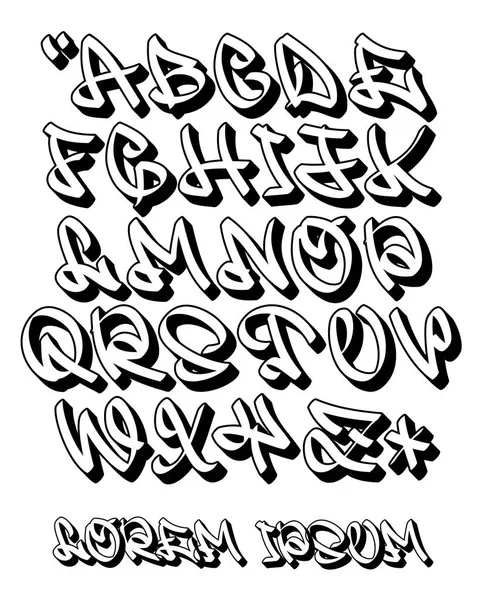 Векторний Шрифт Стилі Графіті Написаний Рукою Алфавіт Великих Літер Ізольовані — стоковий вектор