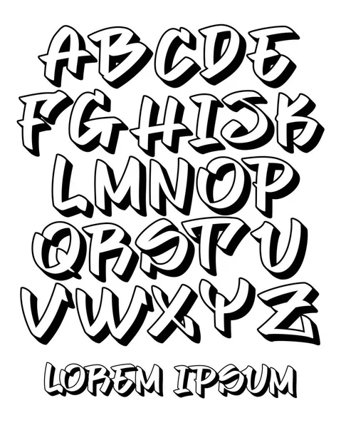 Fonte Vectorielle Style Écrit Main Lisible Par Graffiti Alphabet Lettres — Image vectorielle