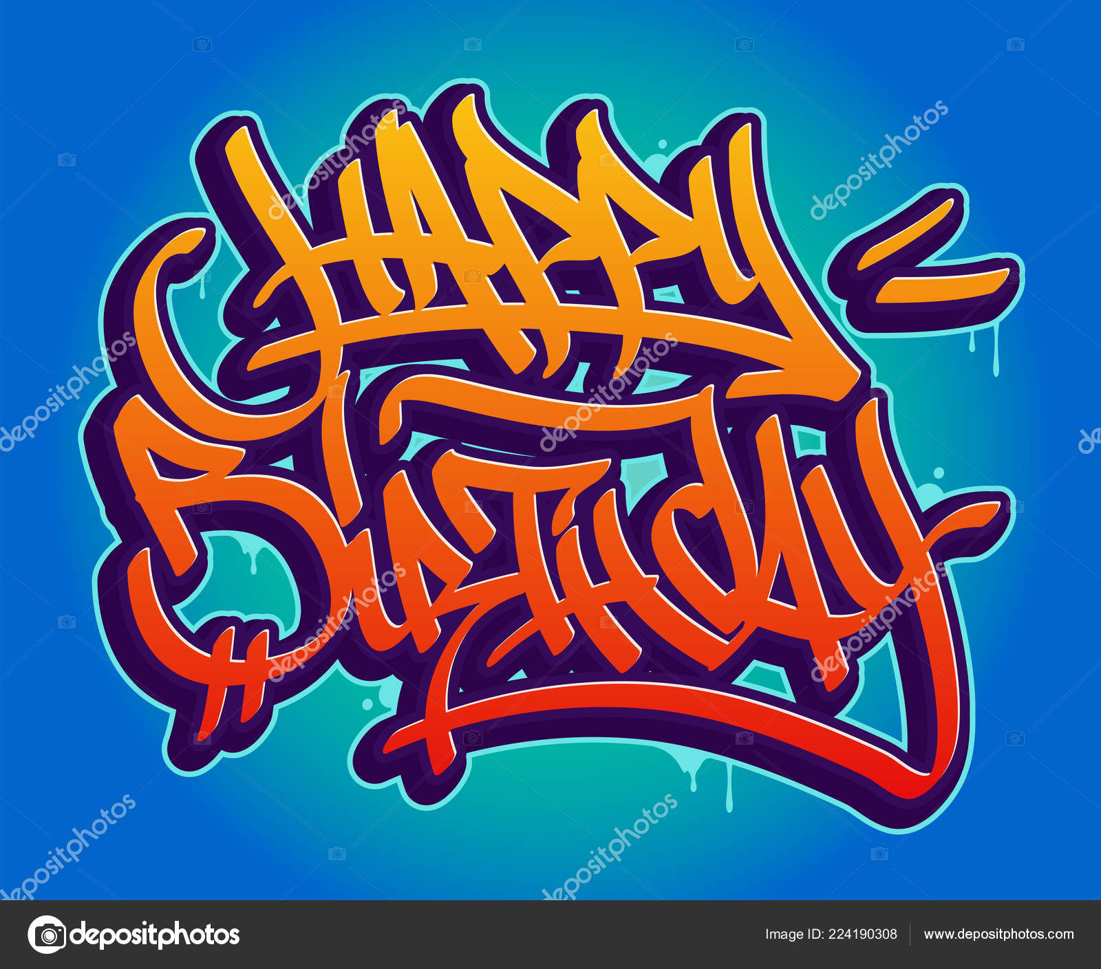 Style De Graffiti Joyeux Anniversaire Images Vectorielles Style De Graffiti Joyeux Anniversaire Vecteurs Libres De Droits Depositphotos