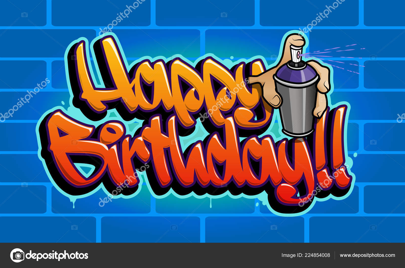 Style De Graffiti Joyeux Anniversaire Images Vectorielles Style De Graffiti Joyeux Anniversaire Vecteurs Libres De Droits Depositphotos