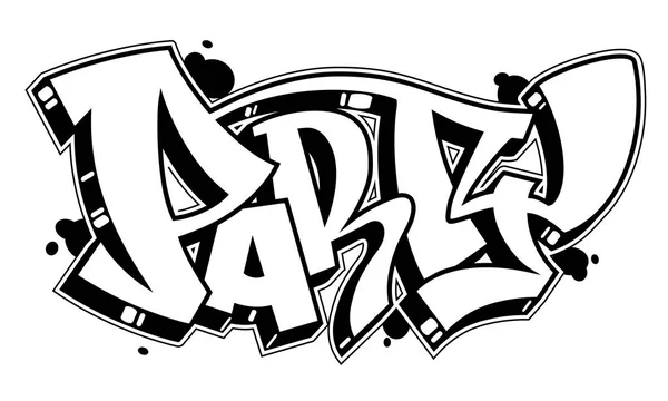 Cuvânt de petrecere în stil graffiti. Vector text — Vector de stoc