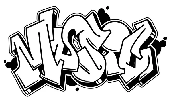Palabra musical en estilo graffiti — Vector de stock