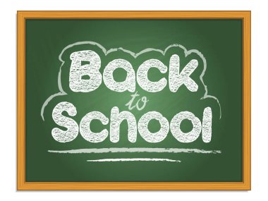 Tebeşir tahtasında okula tebeşir lezması