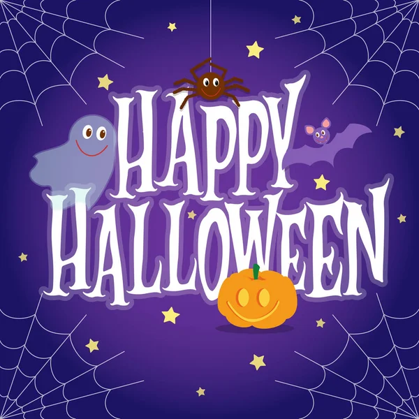 Joyeux Halloween carte à lettres. Illustration vectorielle mignonne — Image vectorielle