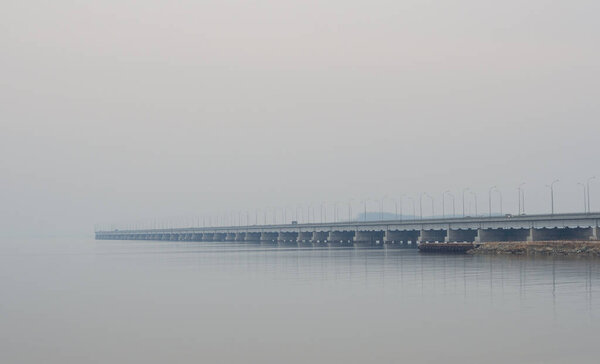 Low-water bridge across the Amusky Gulf in Vladivostok