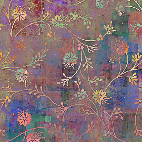 Fondo Textura Vintage Fondo Patrón Floral Arte Moderno —  Fotos de Stock