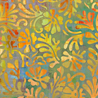 Klasik doku arka planı, çiçek desenli arka plan, modern sanat