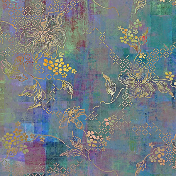 Fondo Textura Vintage Fondo Patrón Floral Arte Moderno — Foto de Stock