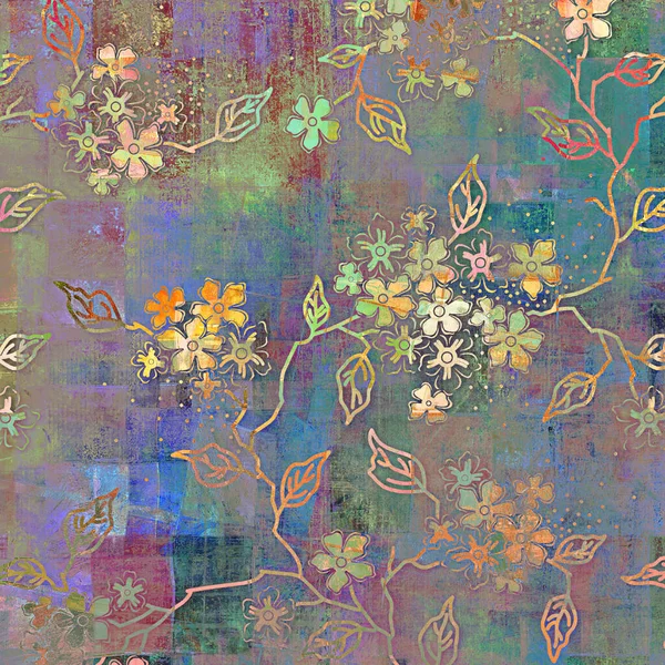 Fondo Textura Vintage Fondo Patrón Floral Arte Moderno —  Fotos de Stock