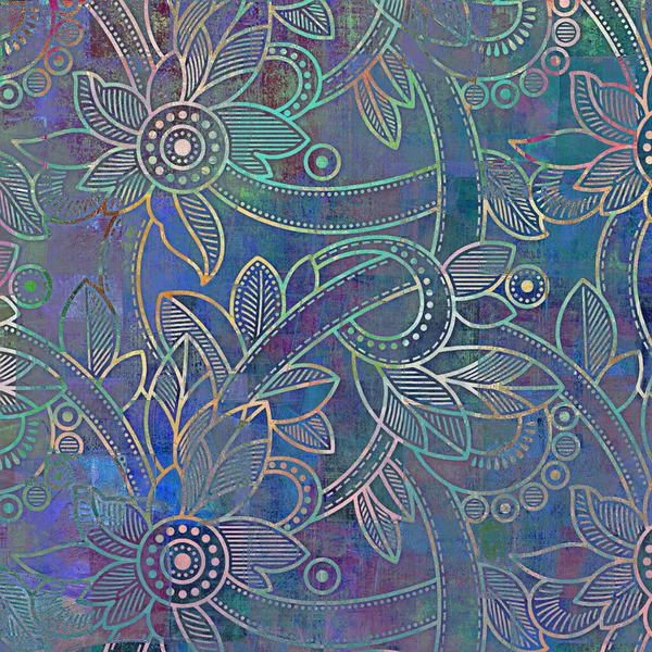 ヴィンテージテクスチャの背景花柄の背景現代美術 — ストック写真