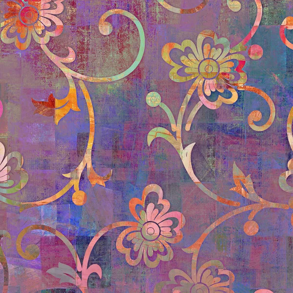 Fundo Textura Vintage Fundo Padrão Floral Arte Moderna — Fotografia de Stock