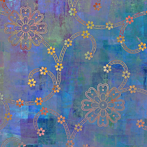 Fondo Textura Vintage Fondo Patrón Floral Arte Moderno —  Fotos de Stock