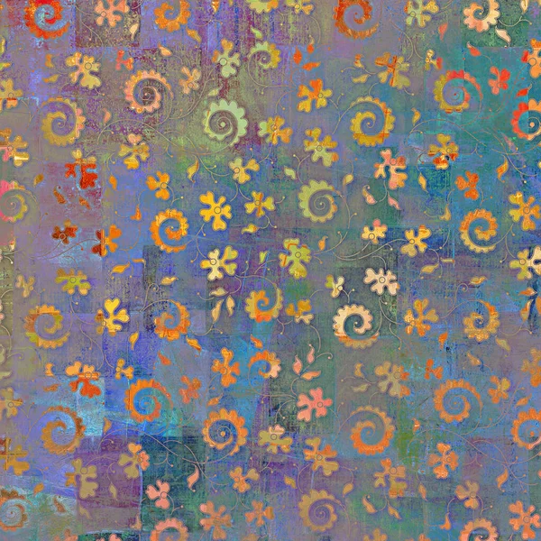 Fondo Textura Vintage Fondo Patrón Floral Arte Moderno —  Fotos de Stock