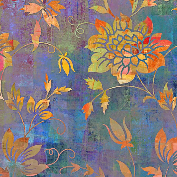 Fundo Textura Vintage Fundo Padrão Floral Arte Moderna — Fotografia de Stock