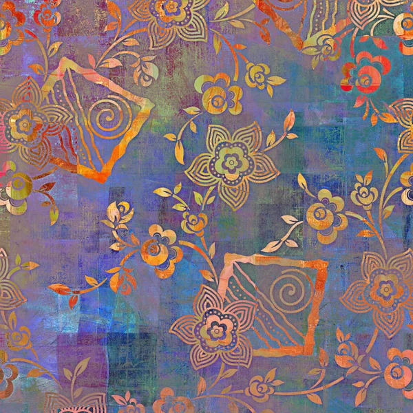 Fundo Textura Vintage Fundo Padrão Floral Arte Moderna — Fotografia de Stock