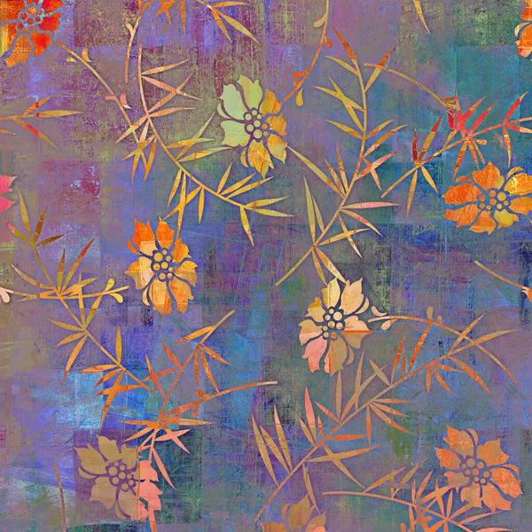 Fondo Textura Vintage Fondo Patrón Floral Arte Moderno —  Fotos de Stock