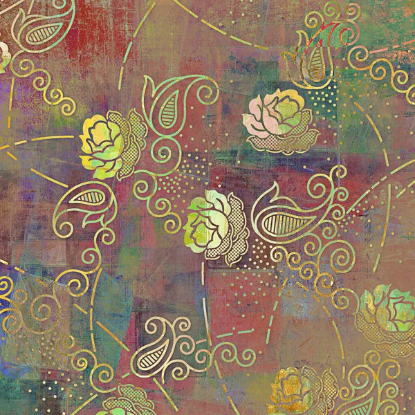 Vintage Textur Hintergrund Blumenmuster Hintergrund Kunst Design — Stockfoto