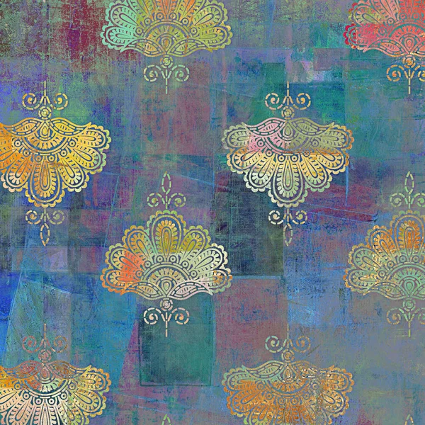 Fundo Textura Vintage Fundo Padrão Floral Design Arte — Fotografia de Stock