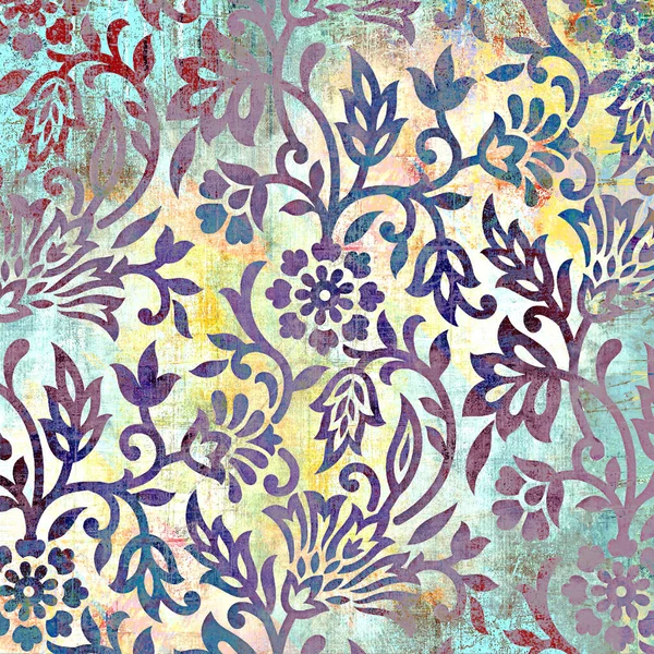 Fundo Textura Vintage Fundo Padrão Floral Fundo Textura Grunge — Fotografia de Stock