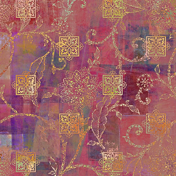 Fondo Textura Vintage Fondo Patrón Floral Fondo Textura Grunge —  Fotos de Stock