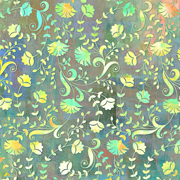 Fundo Textura Vintage Fundo Padrão Fundo Floral — Fotografia de Stock