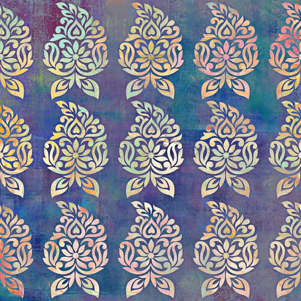 Grunge Υφή Φόντο Floral Μοτίβο Φόντο Art Design — Φωτογραφία Αρχείου
