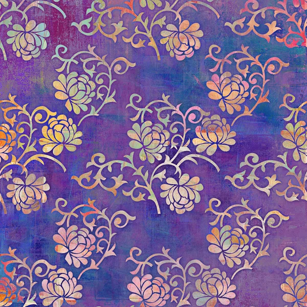 Grunge Textur Hintergrund Blumenmuster Hintergrund Kunst Design — Stockfoto