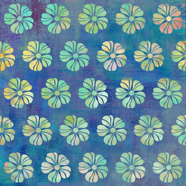 Fondo Textura Grunge Fondo Patrón Floral Diseño Arte — Foto de Stock