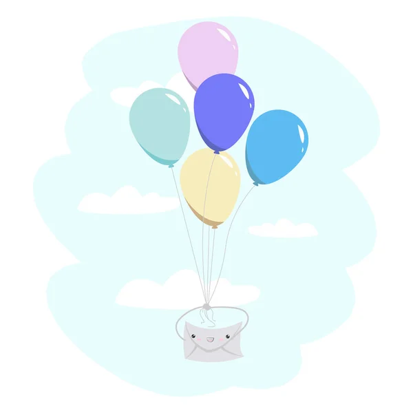 Post Über Bunte Luftballons — Stockvektor