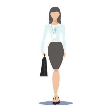 İş kadın konulu bir seminer izole, düz tasarım, vektör çizim