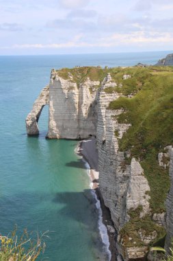 Fransa Normandy Etretat Haziran 2014 görünümü