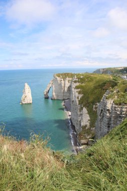 Fransa Normandy Etretat Haziran 2014 görünümü