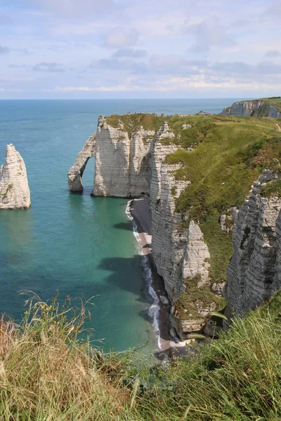 Fransa Normandy Etretat Haziran 2014 görünümü