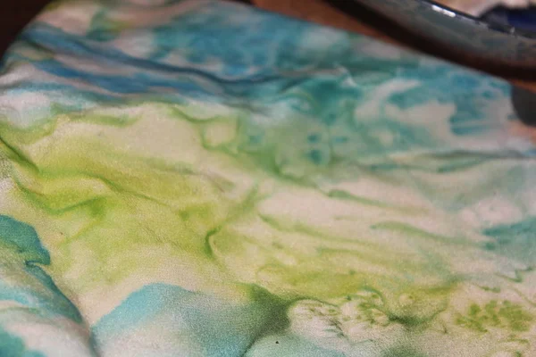 Batik Stoffkunst Malerei Kreative Seide Stoff Stoff Textil Farbe Aquarell — Stockfoto