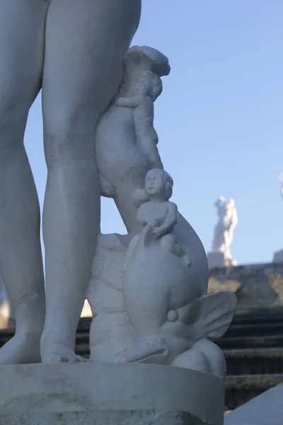 Statyn Skulptur Marmor Petersburg Park Parklandskap Storhet Storhet Majestät Ära — Stockfoto