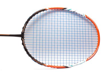 Yazma arka plan üzerinde izole Batminton raket