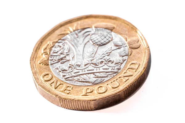 One Pound Coin Isolated White Background — Stock Photo, Image