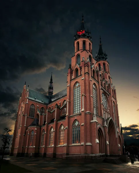 Kathedraal Van Bescherming Van Heilige Maagd Radom Prachtige Middeleeuwse Neogotische — Stockfoto