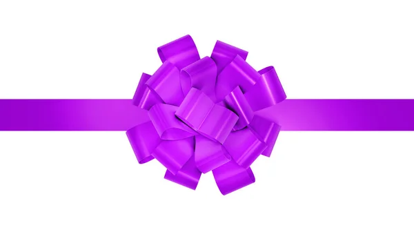 Purple Ribbon Christmas Present Decorative Purple Gift Festive Ribbon Isolated — Stock Photo, Image