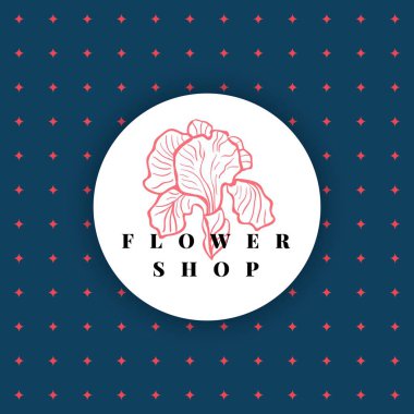 Bir çiçekçi dükkanı için logo. Simge Iris çiçek-ebilmek var olmak kullanılmış için çiçekçiye, spa ya da güzellik salonu