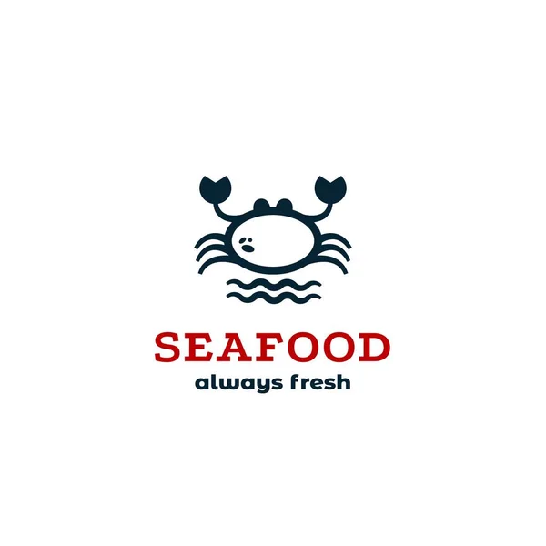 Logo de mariscos con cangrejo. Icono de cangrejo vectorial para restaurantes, tiendas y empresas — Vector de stock