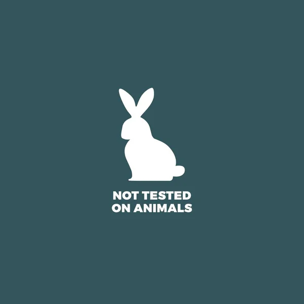 Vector illustration of rabbit, no animals testing icon. Bunny icon can be used as a sticker, logo or stamp — Stock Vector