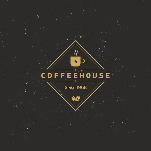 Logo de la cafetería retro-vintage. Sello de etiqueta de taza de café para restaurante, cafetería, menú, cafetería y tienda, pegatina. Ilustración vectorial — Vector de stock