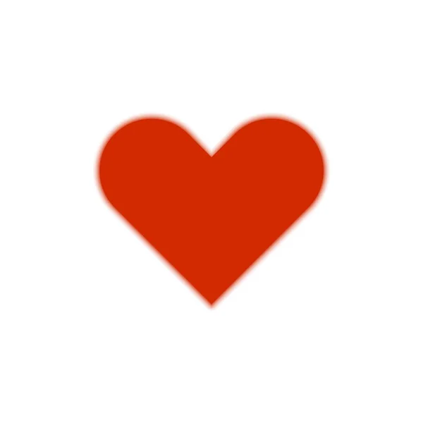 Czerwone serce płaskie ilustracji. Vector romantyczna ikona na białym tle. Serce kształt symbol miłości i Walentynki — Wektor stockowy