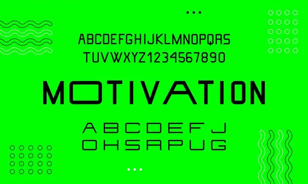 Fonte alphabet minimal tendance. Résumé typographie simple lettres de type stretch sans. Lettrage futuriste moderne. Ensemble typo urbain majuscule régulière, illustration vectorielle — Image vectorielle