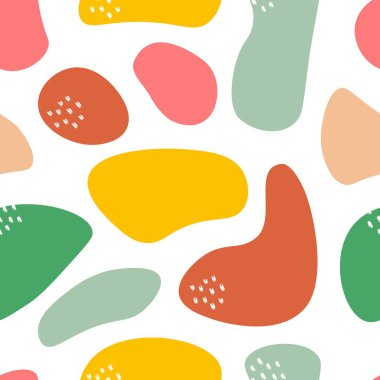 Soyut, pürüzsüz desen. Karalama organik şekiller çağdaş biçim, el çizimi karalamalar, modern vektör illüstrasyonu