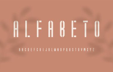 Modern alfabe yazı tipi. Logo, moda, dijital, kentsel tipografi harfleri için yaratıcı, minimal yazı tipi. Vektör illüstrasyonu