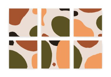 Soyut sosyal medya geçmişleri. Çağdaş pankartlar, modern karalama organik şekil seti, blog tasarımı için vektör kapakları