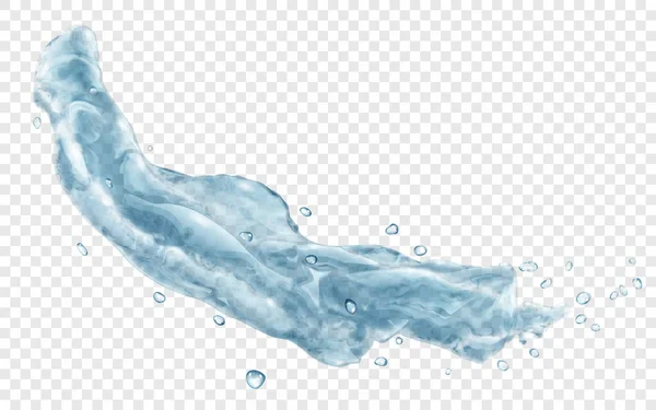 Прозрачный Всплеск Струя Воды Капли Сером Цвете Изолированные Прозрачном Фоне — стоковый вектор